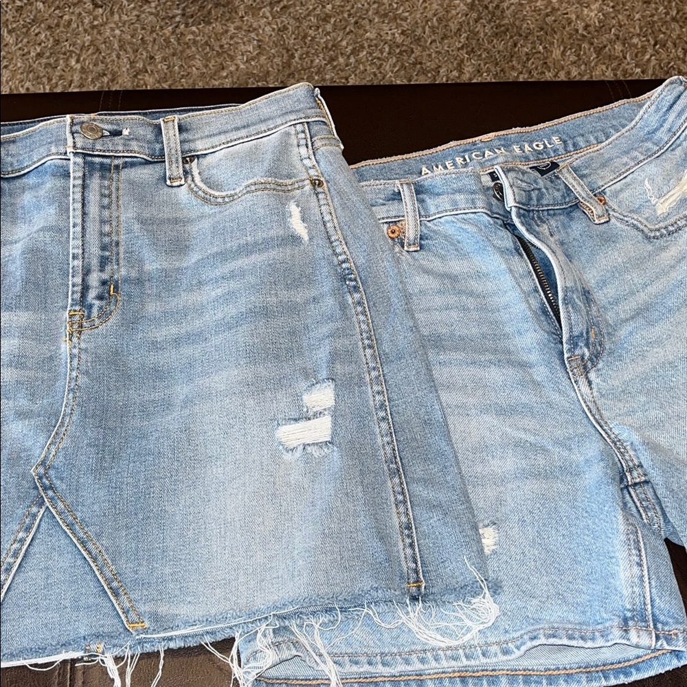 American Eagle Distressed Denim Shorts and arizona jeans mini skirt